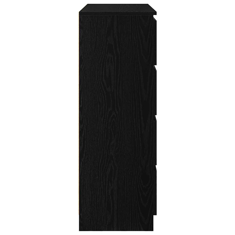 Dressoir 100x35x99 cm spaanplaat zwart eikenkleurig