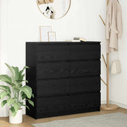 Dressoir 100x35x99 cm spaanplaat zwart eiken
