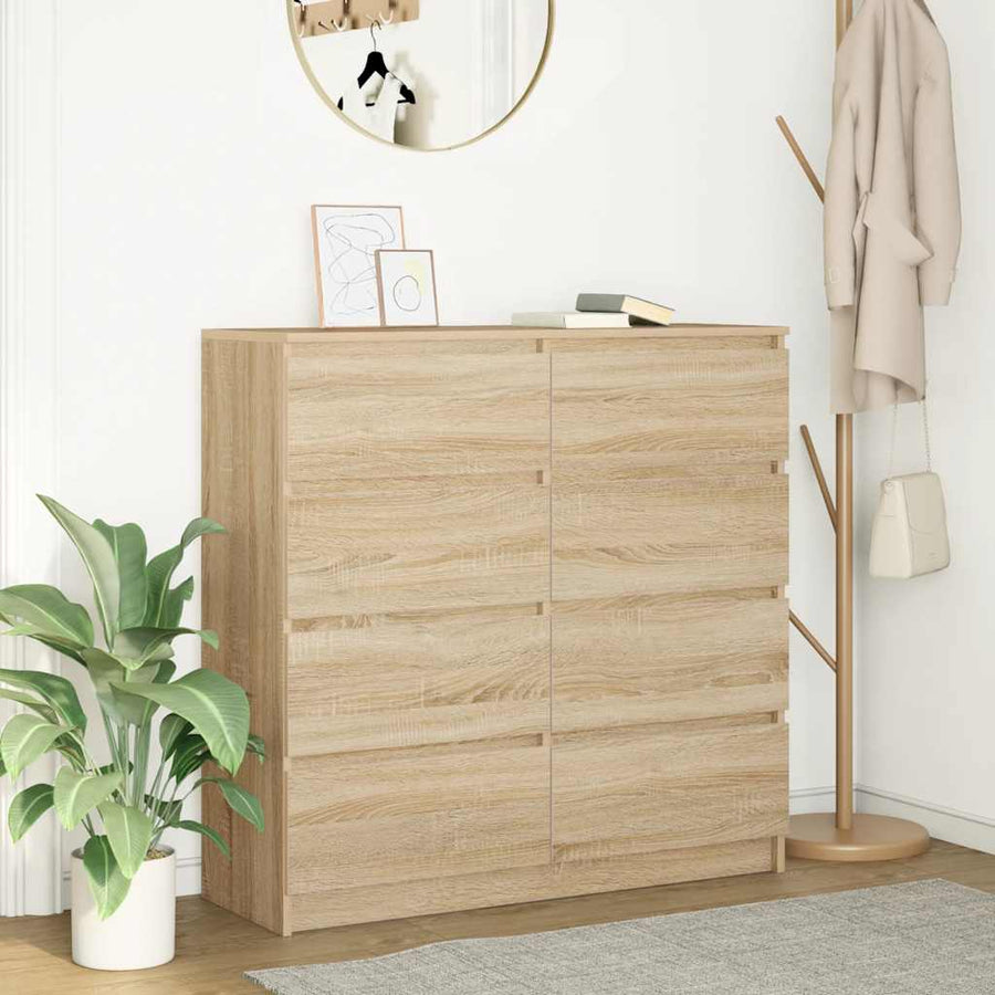 Dressoir 100x35x99 cm bewerkt hout sonoma eikenkleurig