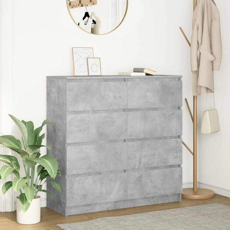 Dressoir 100x35x99 cm bewerkt hout betongrijs
