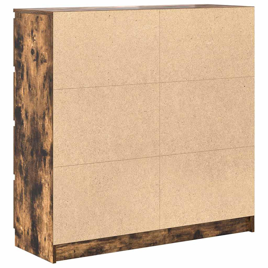 Dressoir 100x35x99 cm bewerkt hout gerookt eikenkleurig