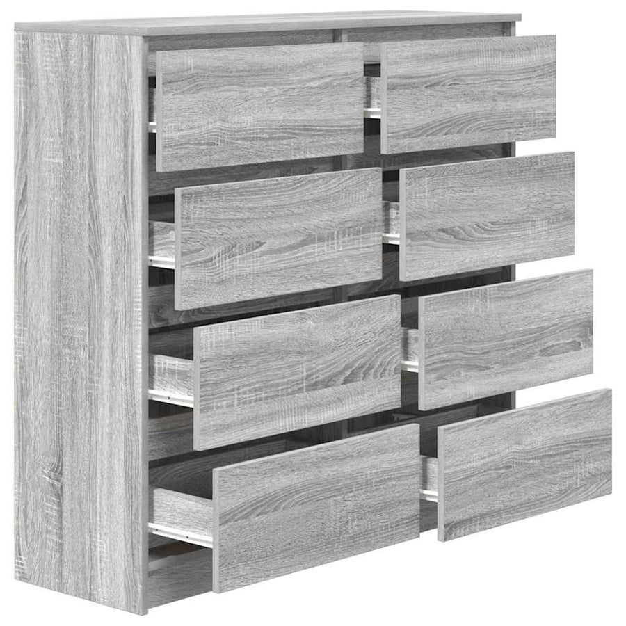 Dressoir 100x35x99 cm spaanplaat grijs sonoma
