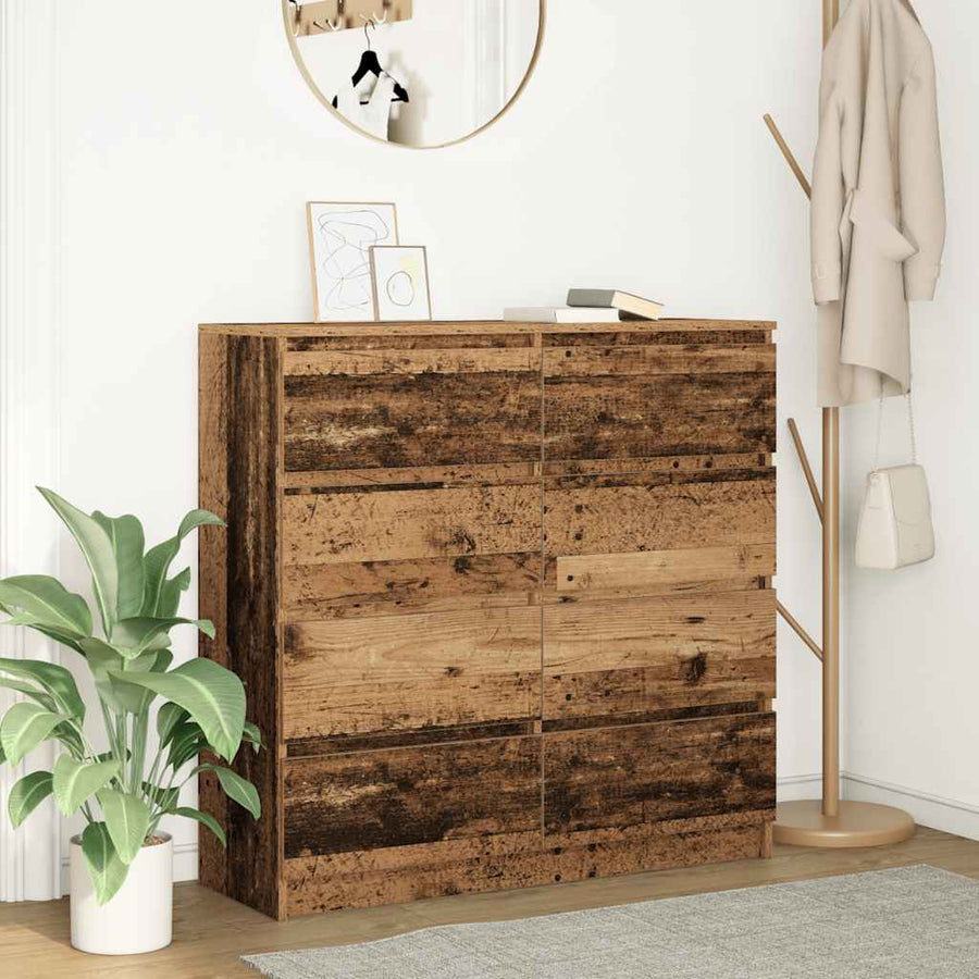 Dressoir 100x35x99 cm spaanplaat oud hout