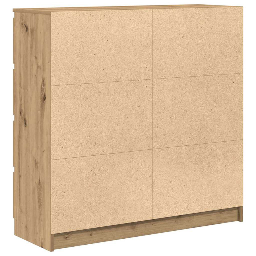 Dressoir 100x35x99 cm bewerkt hout artisanaal eikenkleurig