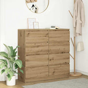 Dressoir 100x35x99 cm bewerkt hout eikenkleurig