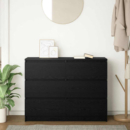 Dressoir 100x35x76 cm spaanplaat zwart eikenkleurig