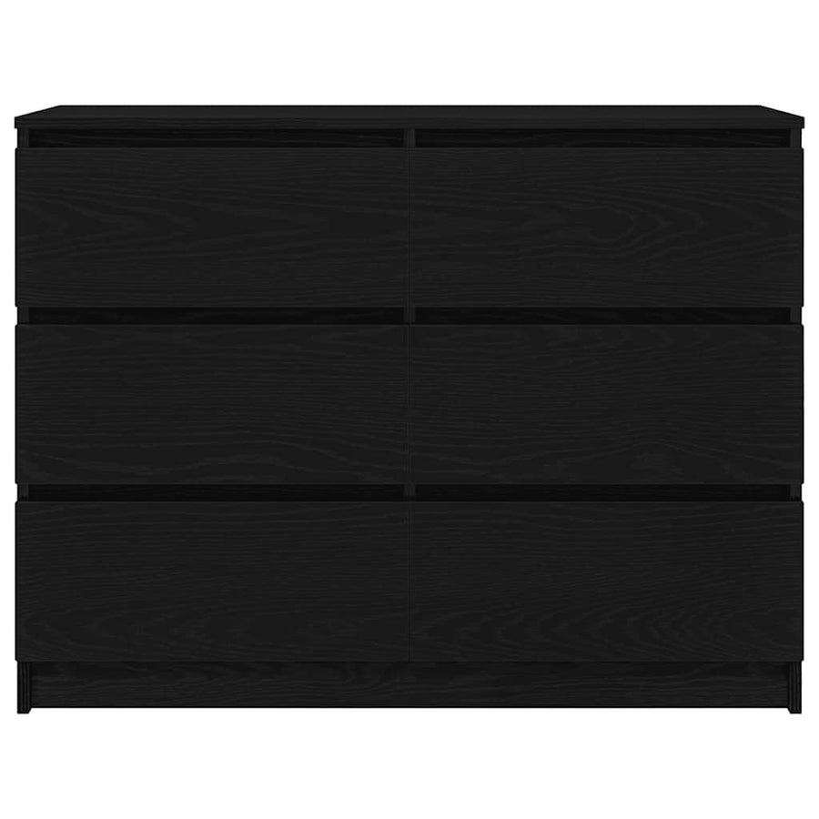 Dressoir 100x35x76 cm spaanplaat zwart eikenkleurig