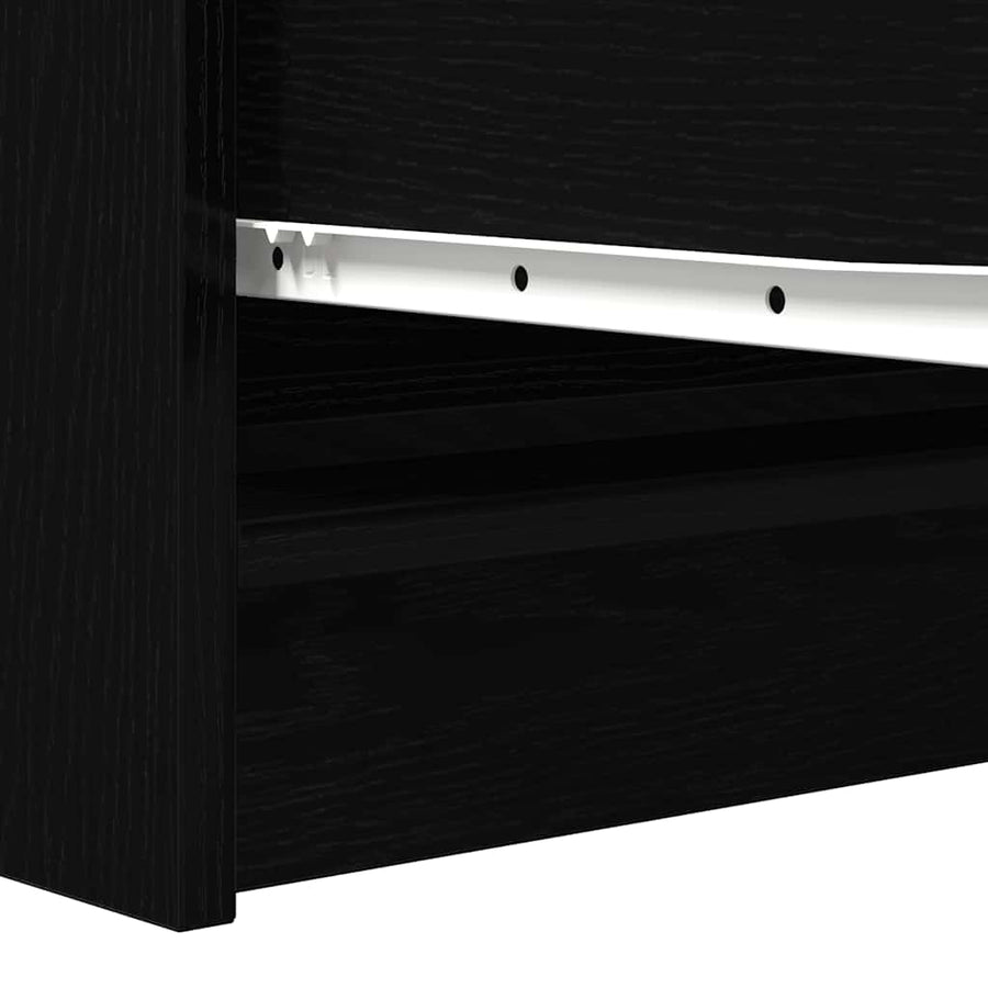 Dressoir 100x35x76 cm spaanplaat zwart eikenkleurig