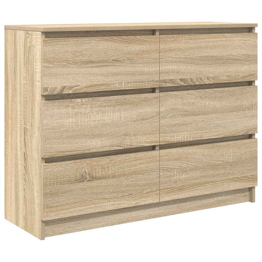 Dressoir 100x35x76 cm bewerkt hout sonoma eikenkleurig