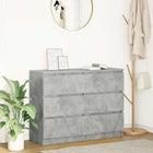 Sideboard 100x35x76 cm chipboard concrete grey