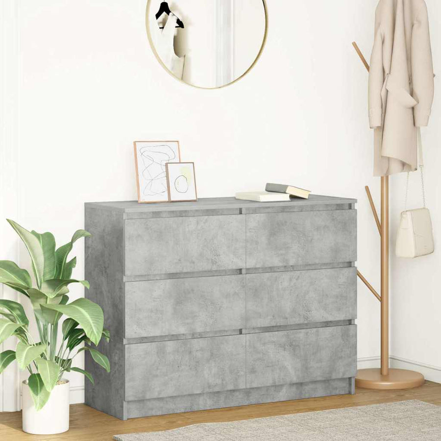 Dressoir 100x35x76 cm spaanplaat betongrijs