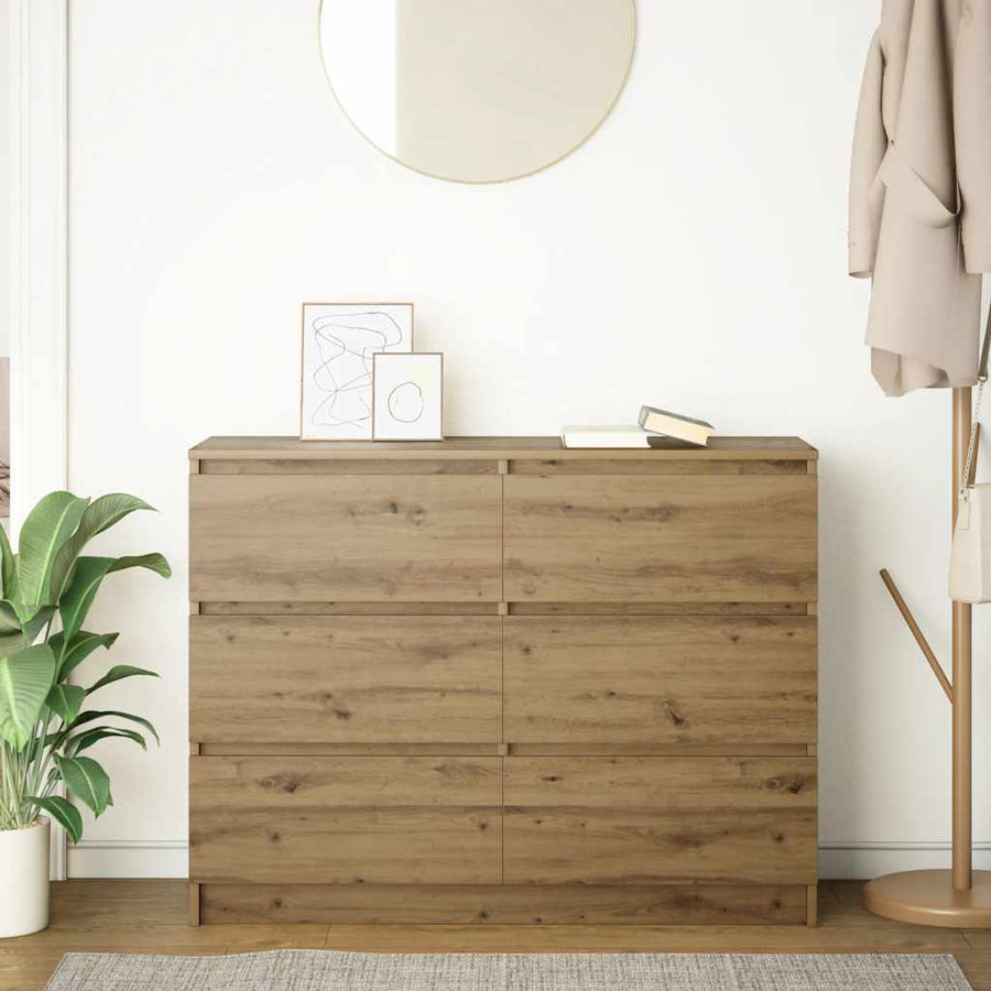 Dressoir 100x35x76 cm spaanplaat ambachtelijk eikenkleurig
