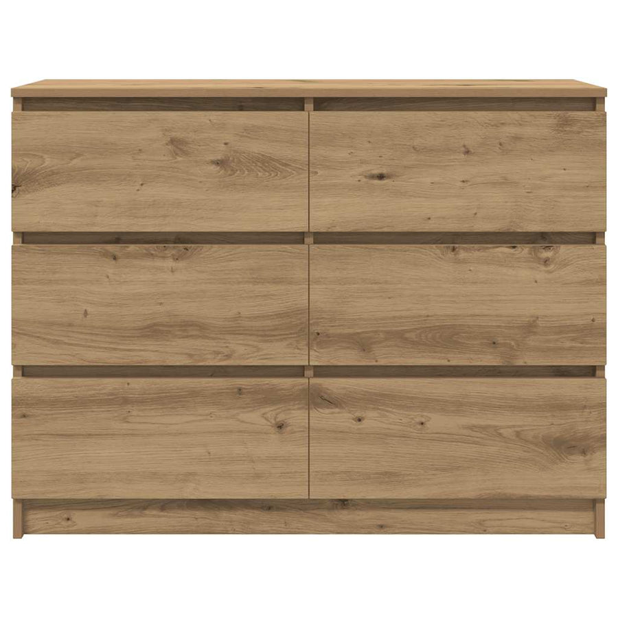 Dressoir 100x35x76 cm spaanplaat ambachtelijk eikenkleurig