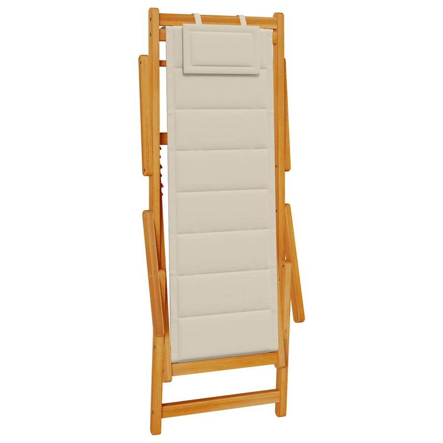 Opvouwbare stoel met armleuningen Taupe Acaciahout & Textileen