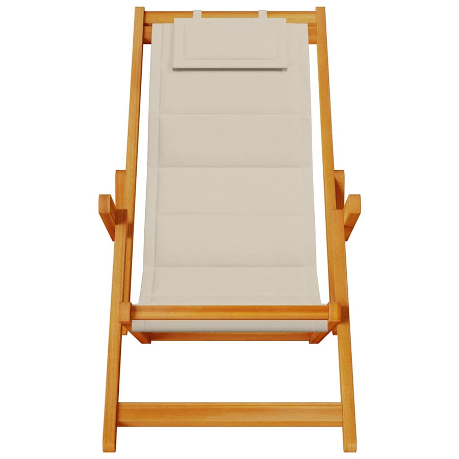 Opvouwbare stoel met armleuningen Taupe Acaciahout & Textileen