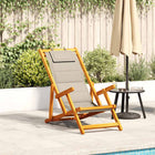 Folding Chair with Armrests Taupe Acacia Wood & Textilene