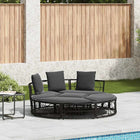 Outdoor lounge bed without canopy poly rattan black