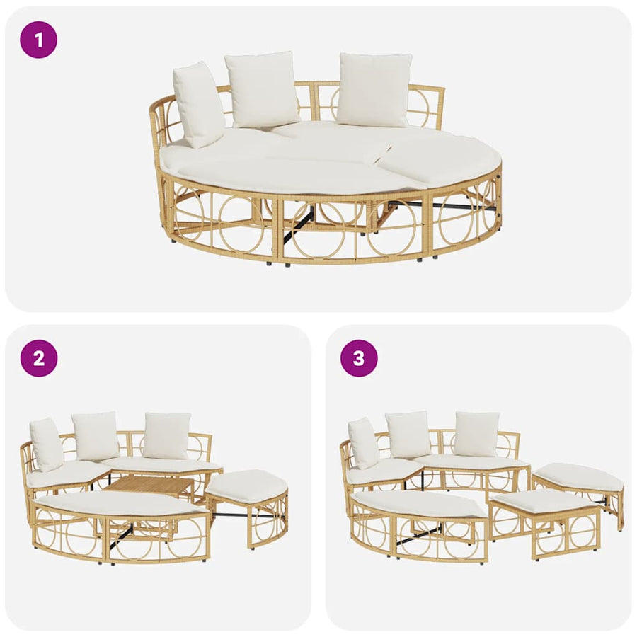 Loungebed voor buiten zonder luifel poly rattan