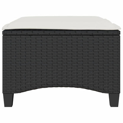 Tuinkrukken met kussens 2 st 55x55x36 cm poly rattan zwart