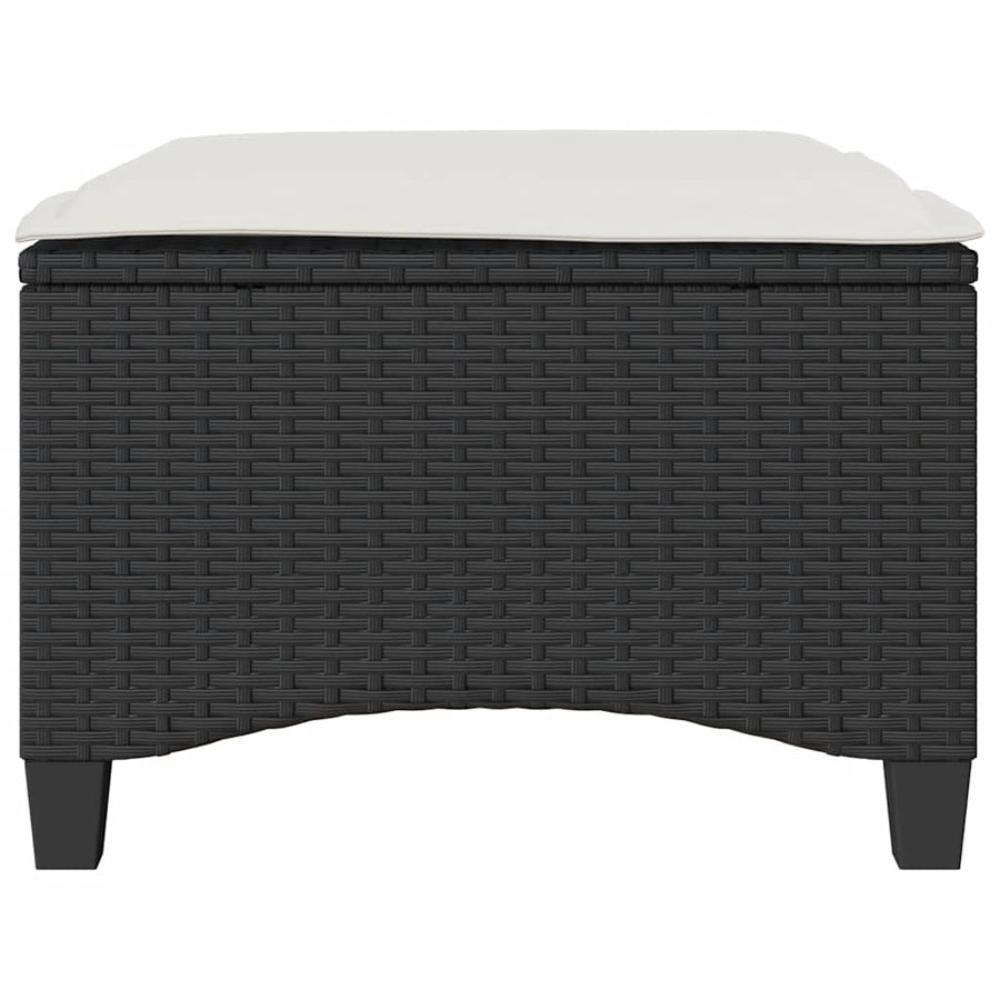 Tuinkrukken met kussens 2 st 55x55x36 cm poly rattan zwart