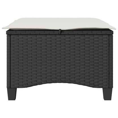 Tuinkrukken met kussens 2 st 55x55x36 cm poly rattan zwart