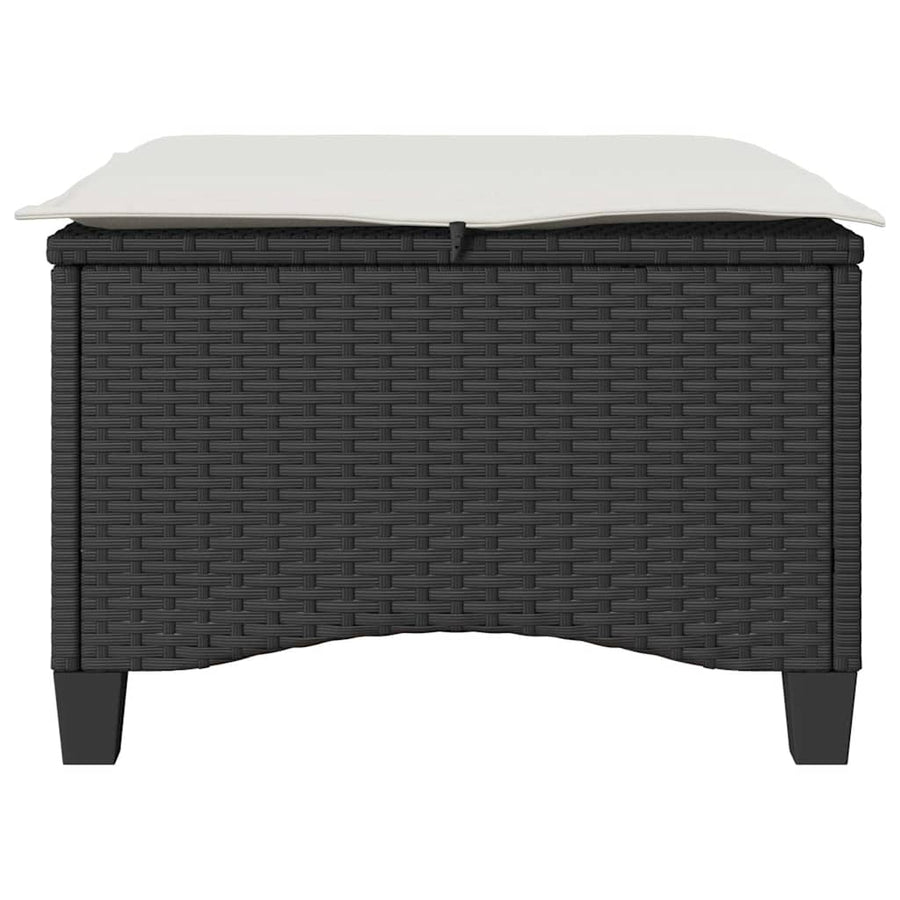 Tuinkrukken met kussens 2 st 55x55x36 cm poly rattan zwart