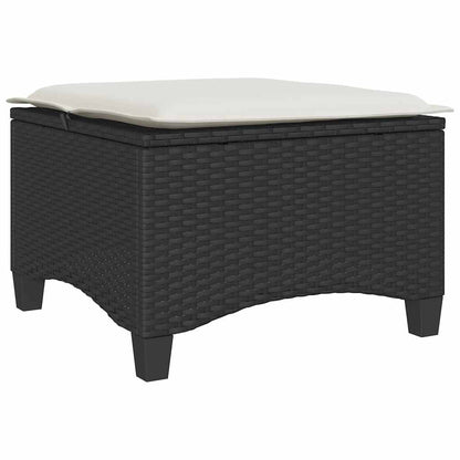 Tuinkrukken met kussens 2 st 55x55x36 cm poly rattan zwart
