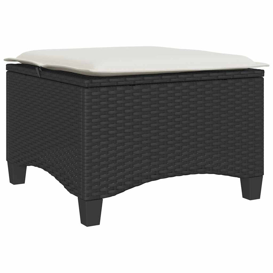 Tuinkrukken met kussens 2 st 55x55x36 cm poly rattan zwart