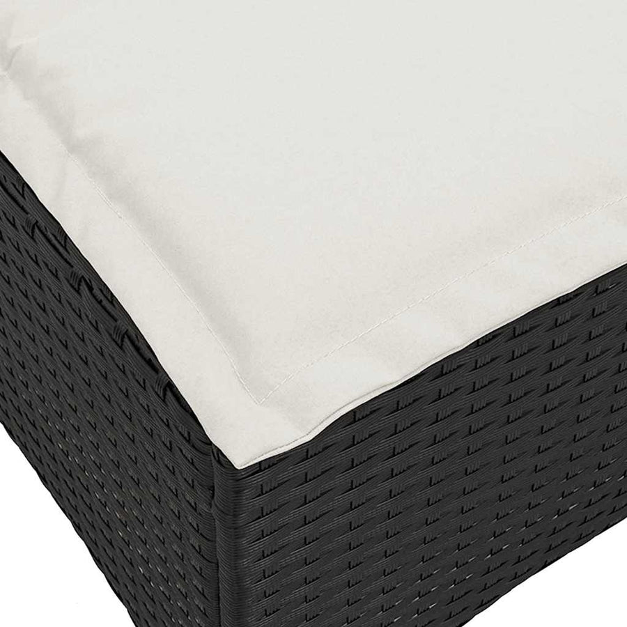 Tuinkrukken met kussens 2 st 55x55x36 cm poly rattan zwart
