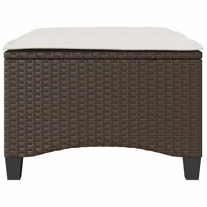 Tuinkrukken met kussens 2 st 55x55x36 cm poly rattan bruin