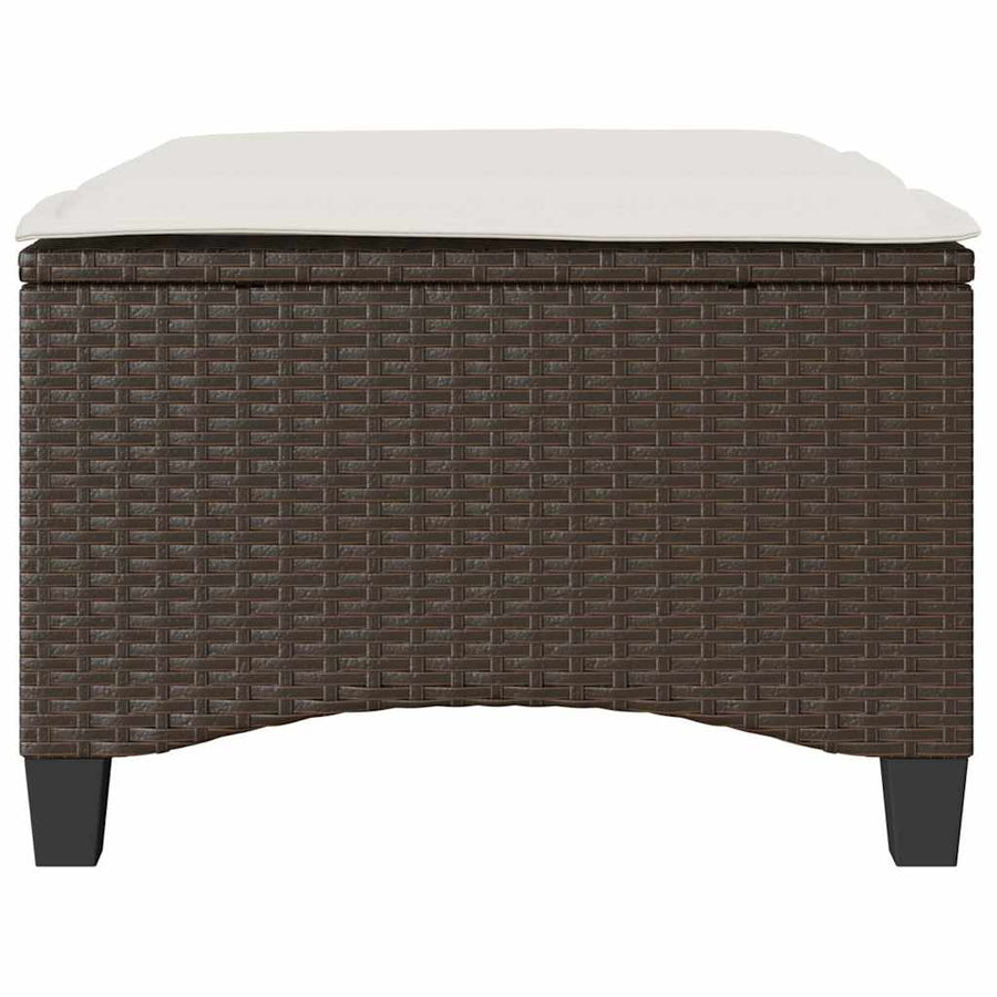 Tuinkrukken met kussens 2 st 55x55x36 cm poly rattan bruin
