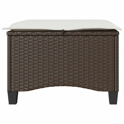 Tuinkrukken met kussens 2 st 55x55x36 cm poly rattan bruin