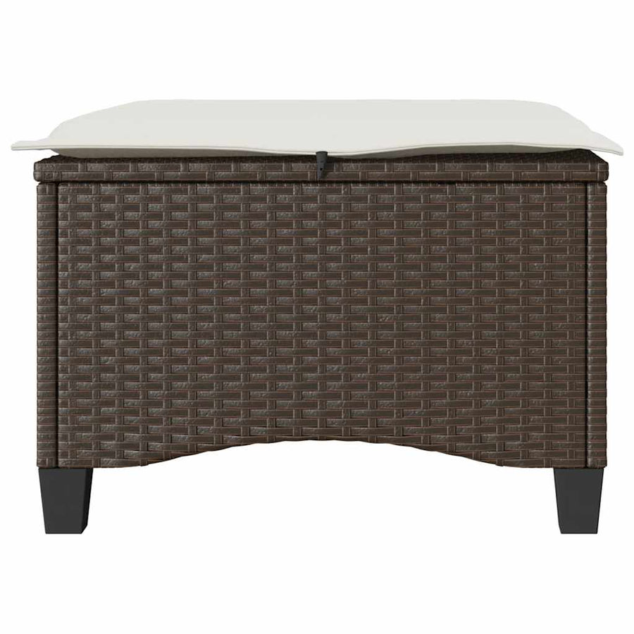 Tuinkrukken met kussens 2 st 55x55x36 cm poly rattan bruin
