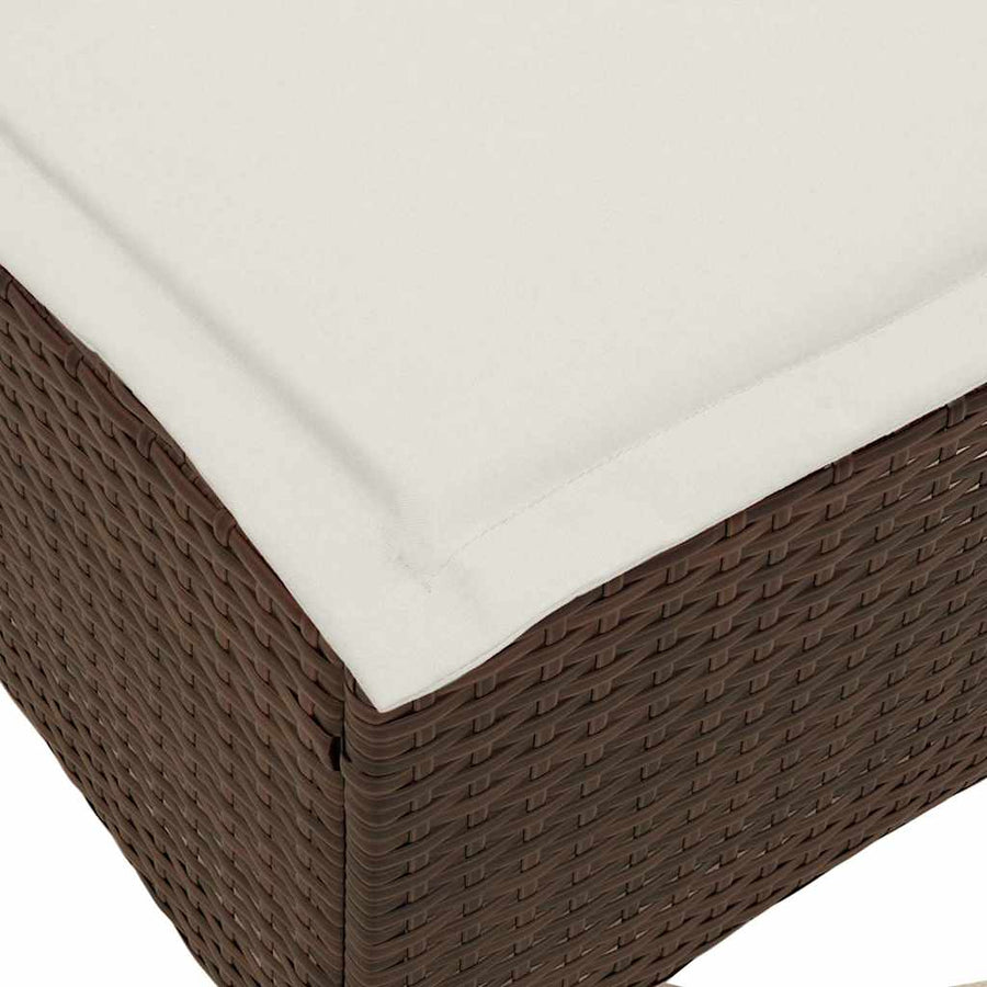 Tuinkrukken met kussens 2 st 55x55x36 cm poly rattan bruin