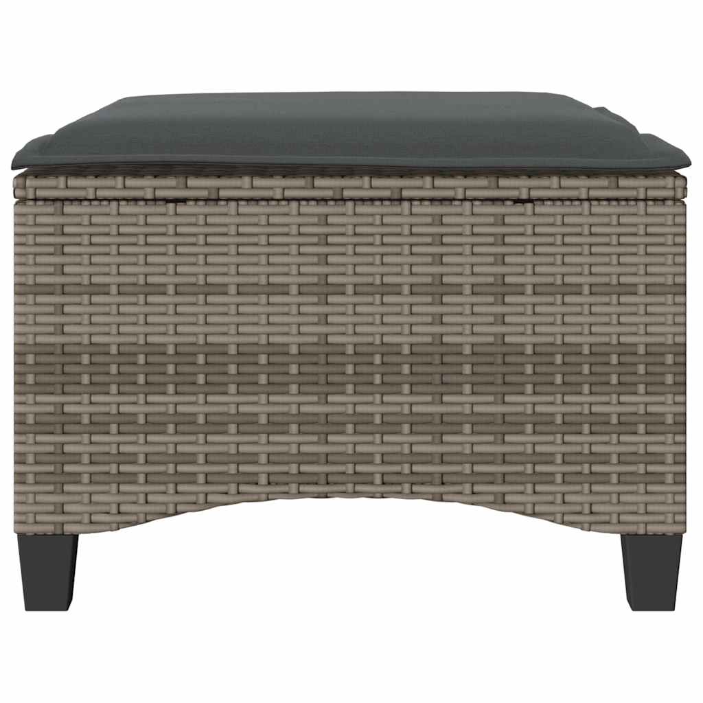Tuinkrukken met kussens 2 st 55x55x36 cm poly rattan grijs