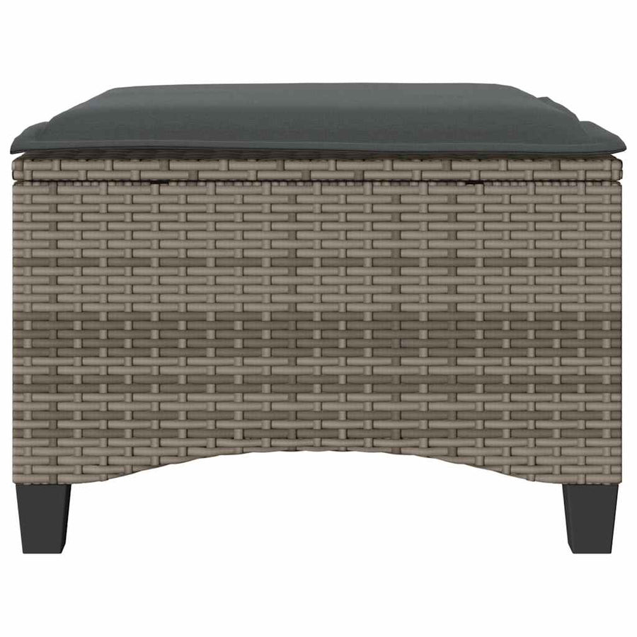 Tuinkrukken met kussens 2 st 55x55x36 cm poly rattan grijs