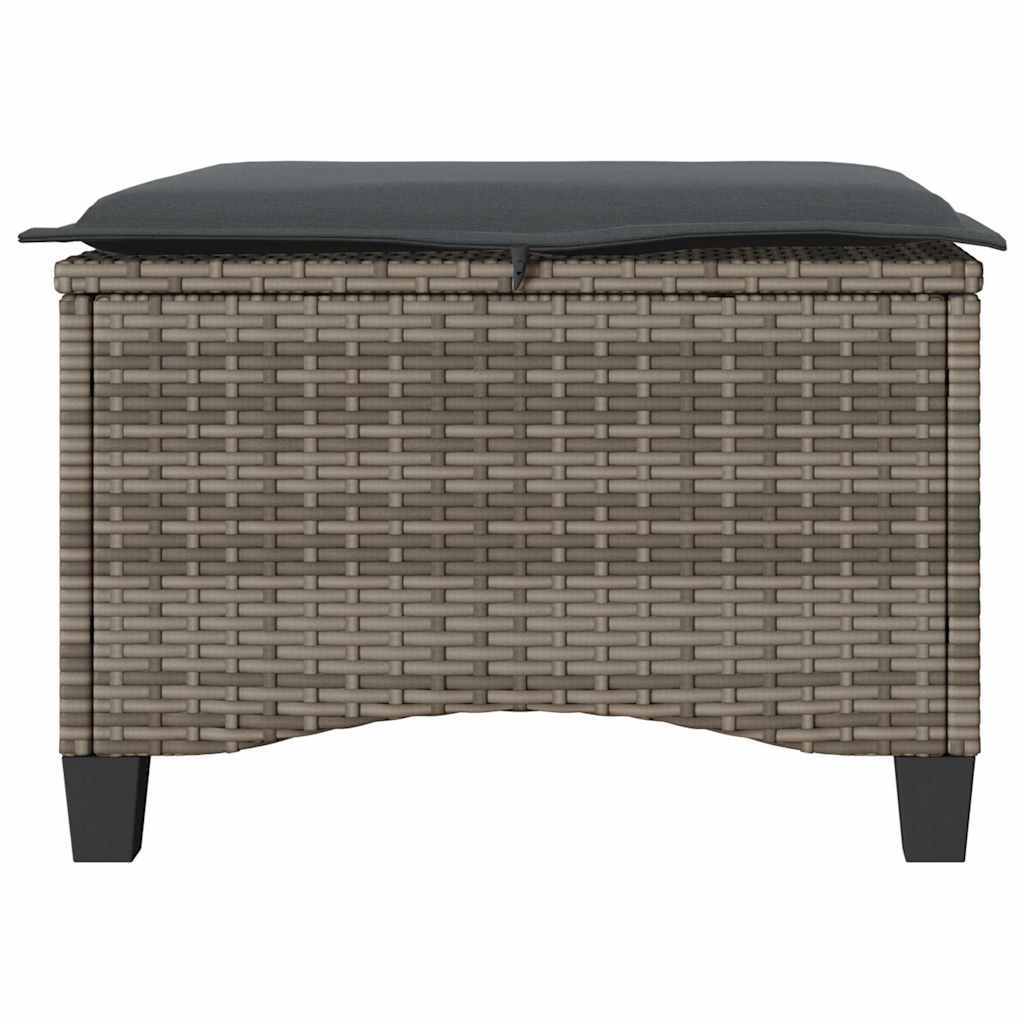 Tuinkrukken met kussens 2 st 55x55x36 cm poly rattan grijs