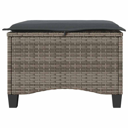 Tuinkrukken met kussens 2 st 55x55x36 cm poly rattan grijs