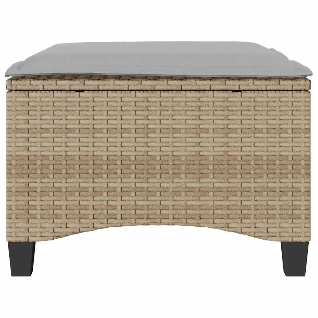 Tuinkrukken met kussens 2 st 55x55x36 cm poly rattan beige