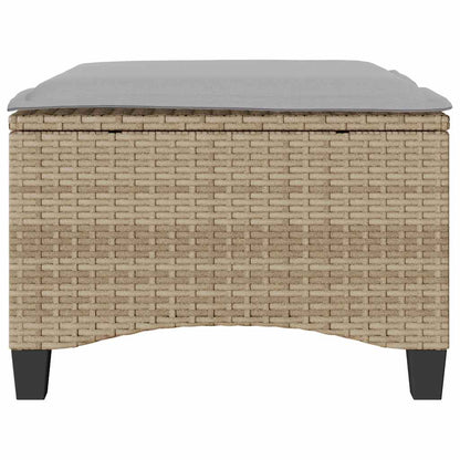 Tuinkrukken met kussens 2 st 55x55x36 cm poly rattan beige
