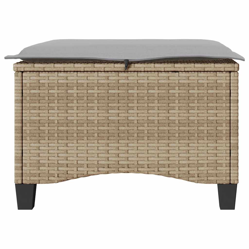 Tuinkrukken met kussens 2 st 55x55x36 cm poly rattan beige