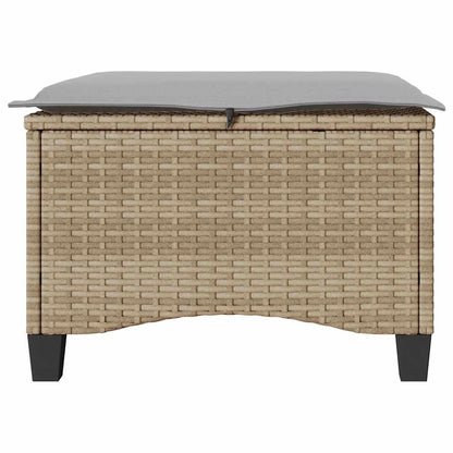 Tuinkrukken met kussens 2 st 55x55x36 cm poly rattan beige