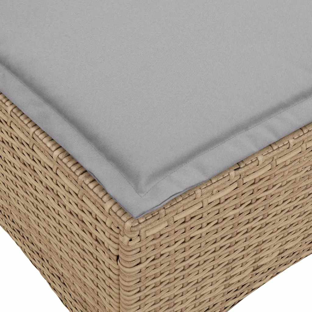 Tuinkrukken met kussens 2 st 55x55x36 cm poly rattan beige