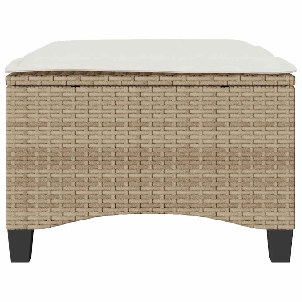 Tuinkrukken met kussens 2 st 55x55x36 cm poly rattan beige