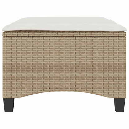 Tuinkrukken met kussens 2 st 55x55x36 cm poly rattan beige