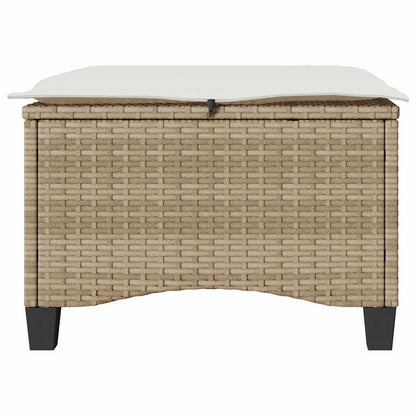Tuinkrukken met kussens 2 st 55x55x36 cm poly rattan beige