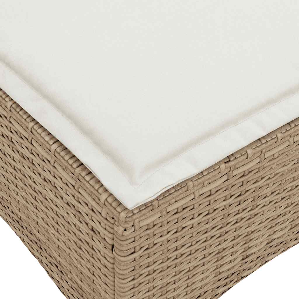Tuinkrukken met kussens 2 st 55x55x36 cm poly rattan beige