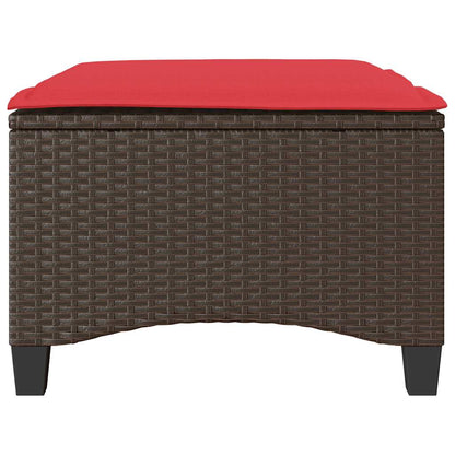 Tuinkrukken met kussens 2 st 55x55x36 cm poly rattan bruin
