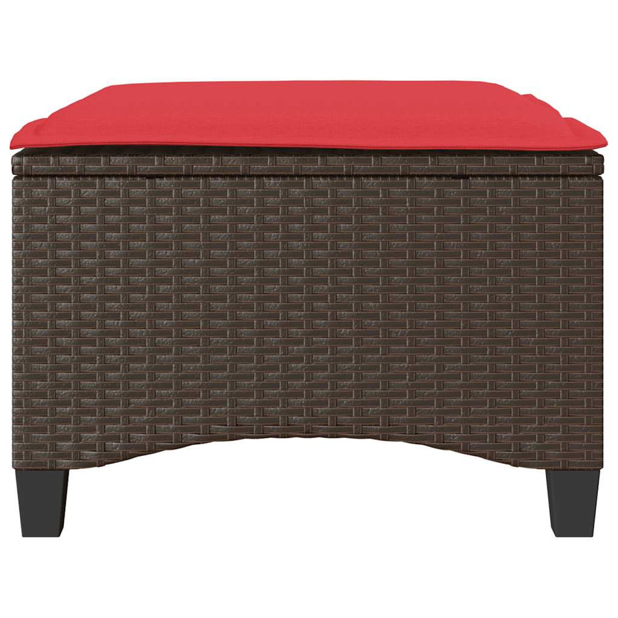 Tuinkrukken met kussens 2 st 55x55x36 cm poly rattan bruin