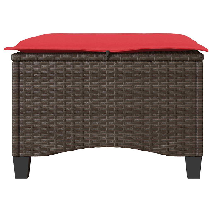 Tuinkrukken met kussens 2 st 55x55x36 cm poly rattan bruin